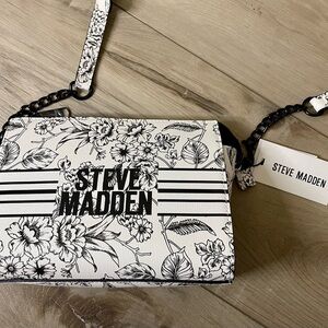 Steve Madden Black and White Floral Bag